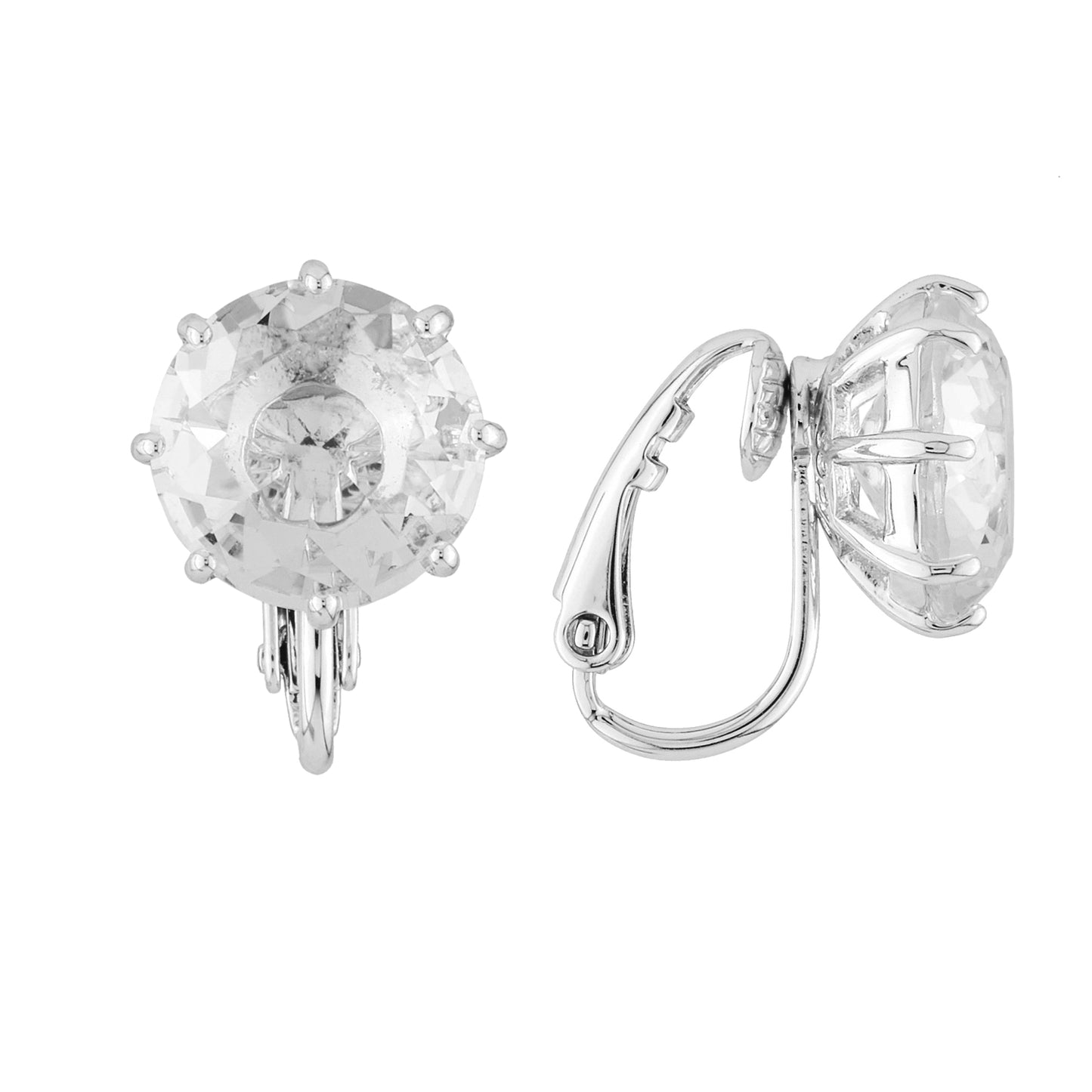 Silver Small Square Stone La Diamantine Earrings | AILD1183