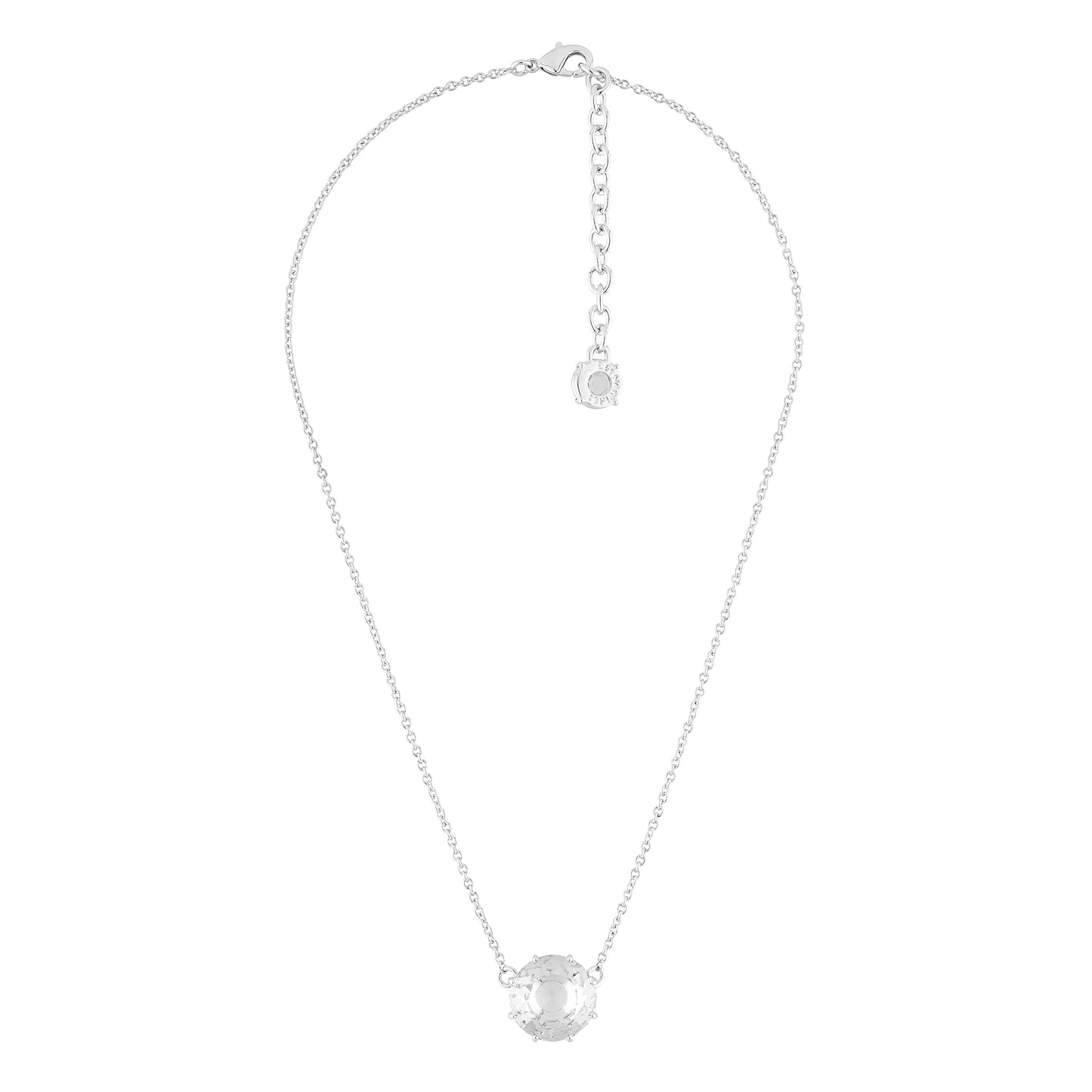 Silver Round Stone La Diamantine Pendant Necklace | AILD3013