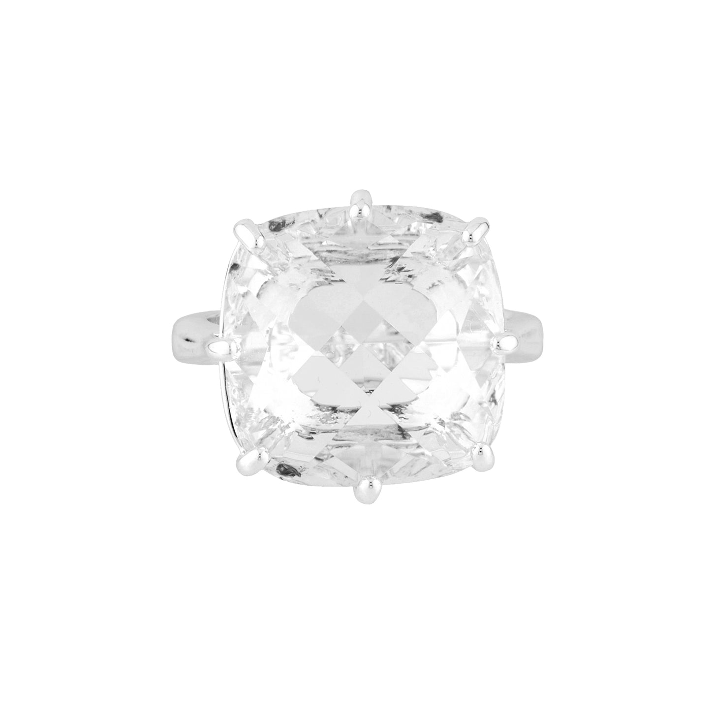 Silver Square Stone La Diamantine Solitaire Rings | AILD602/31