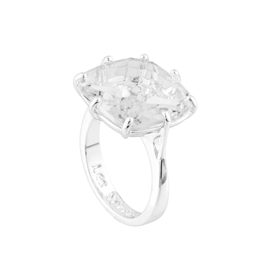 Silver Square Stone La Diamantine Solitaire Rings | AILD602/31