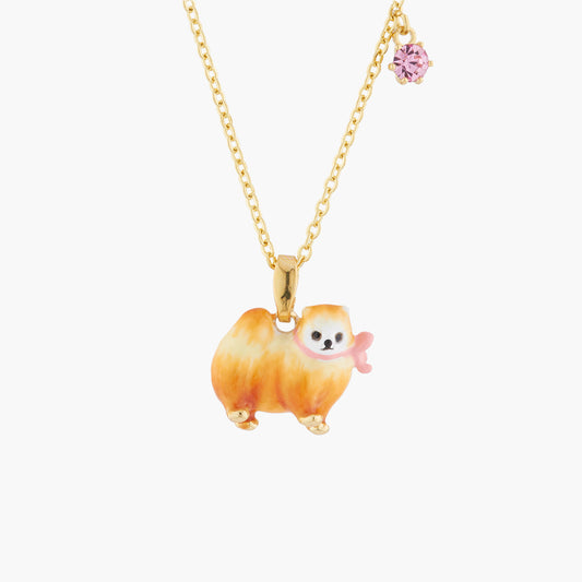 Brown Pomeranian Pendant Necklace | AKLA301