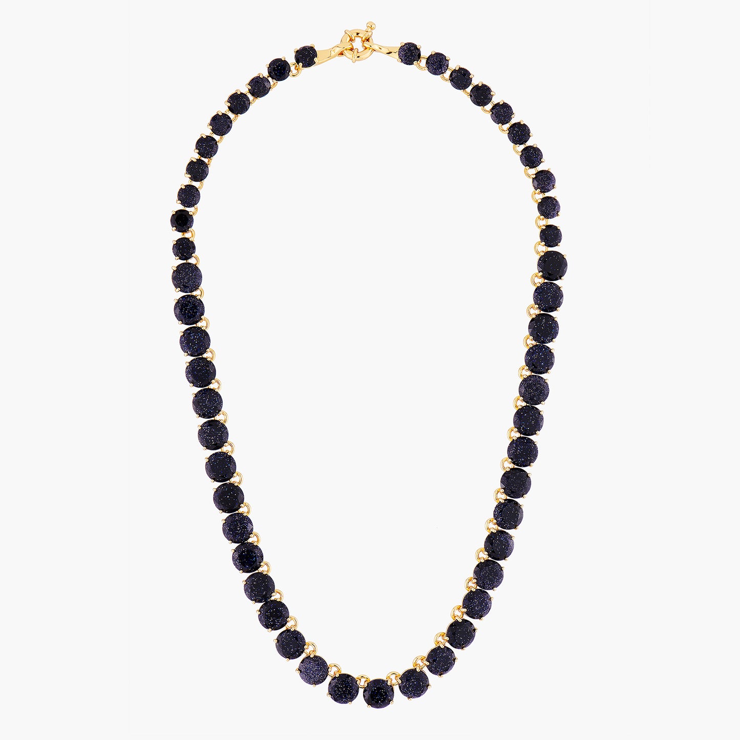 Deep Sparkling Blue Round Stones La Diamantine Choker Necklace | AMLD3321