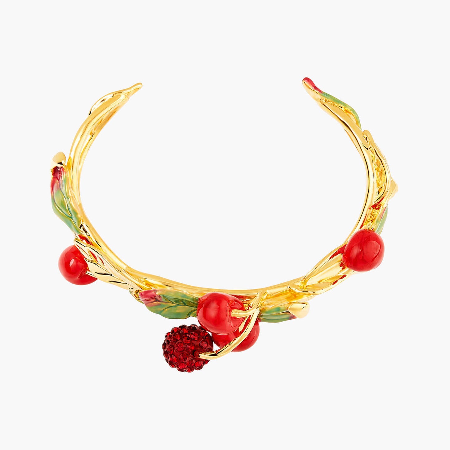 Cherries And Leaves Bangle Bracelet | ANCE2011