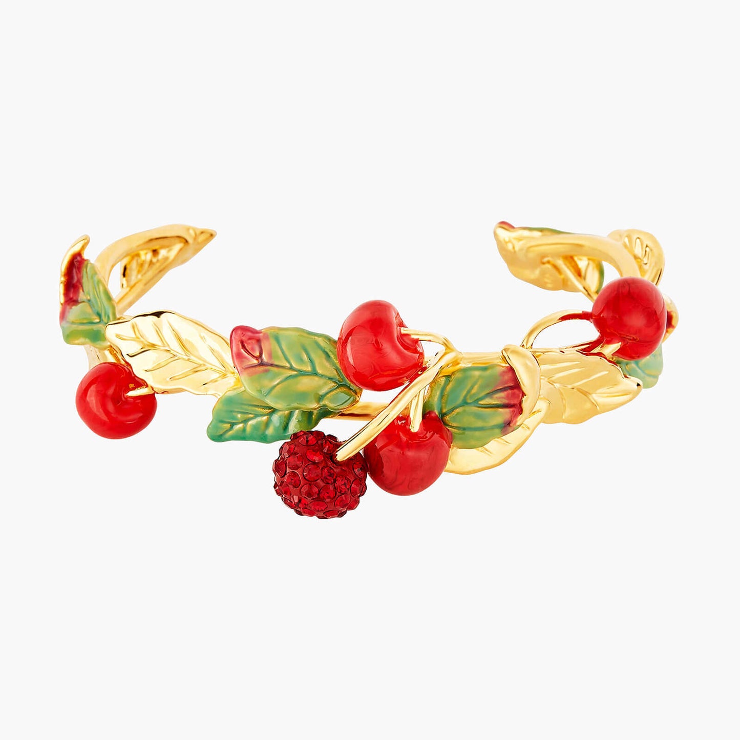 Cherries And Leaves Bangle Bracelet | ANCE2011