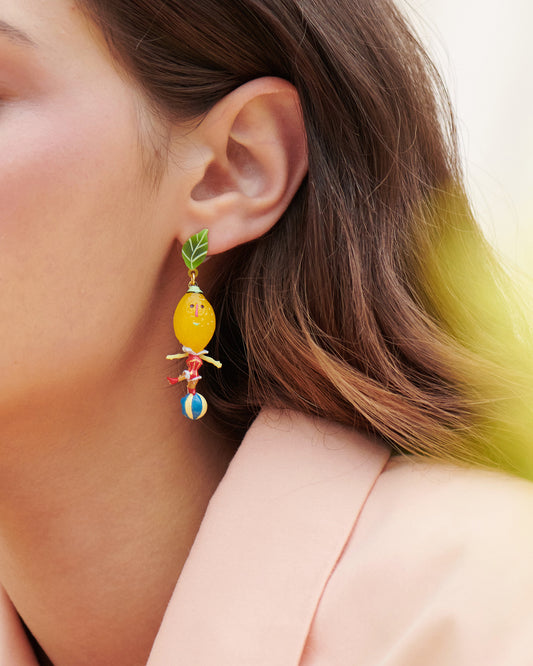 Fruit Circus Lemon And Balloons Earrings | ANFC1031