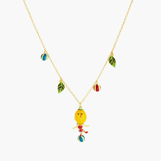 Fruit Circus Lemon And Balloon Balancing Act Pendant Necklace | ANFC3051