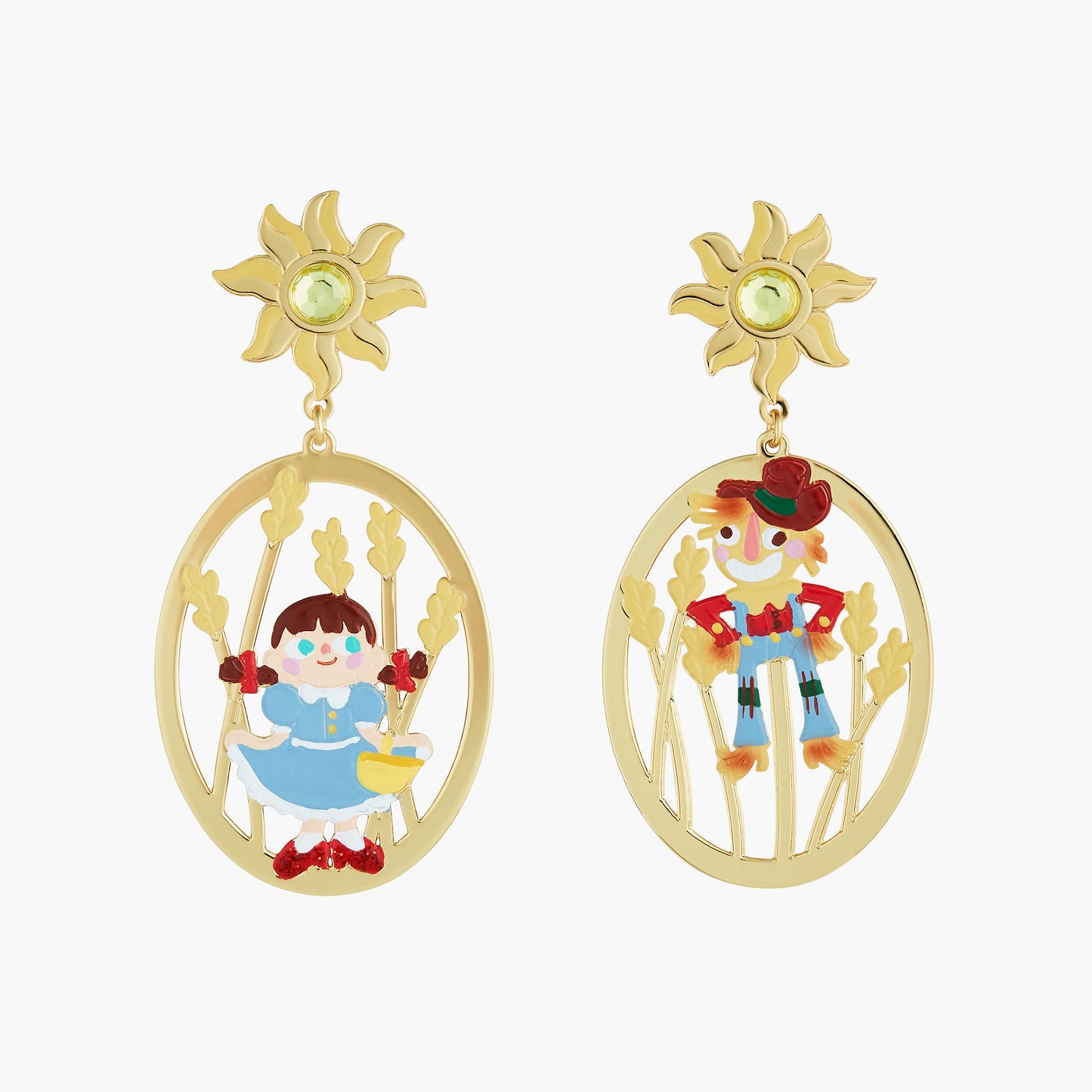 Theé Toto & Dorothy Dorothy And Theé Scarecrow Asymmetrical Earrings | ANOZ106C/1