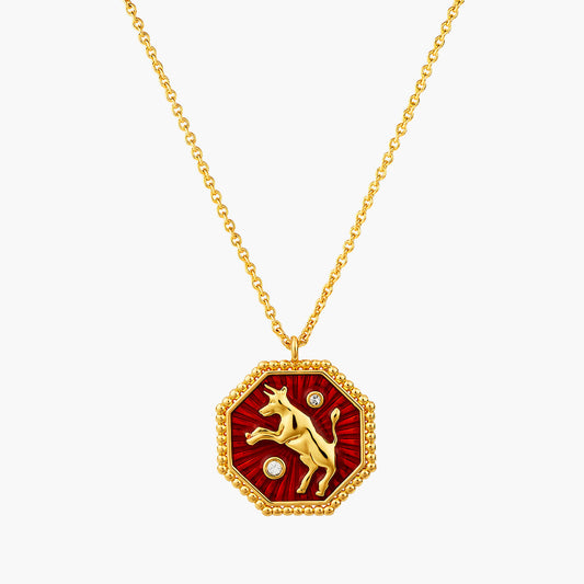 Ox Zodiac Sign Pendant Necklace | ANZA3021