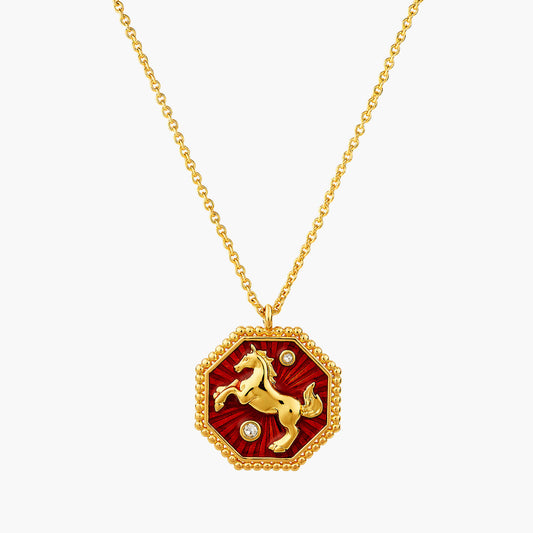 Horse Zodiac Sign Pendant Necklace | ANZA3071