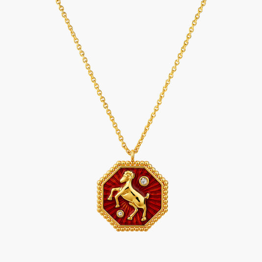 Sheep Zodiac Sign Pendant Necklace | ANZA3081