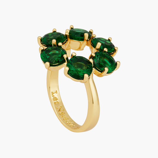 Emerald Green 6 Stones Diamantine Thin Ring | AOLD6191