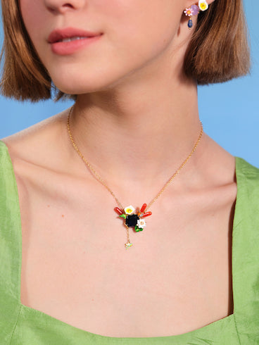 Giverny Water Garden And Blue Stone Statement Necklace | AQJF3031