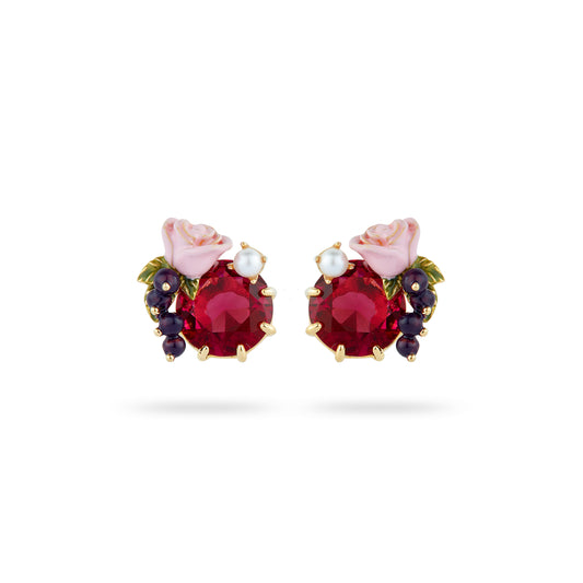 Roses And Blackcurrant Berries Earrings | AQNC1041