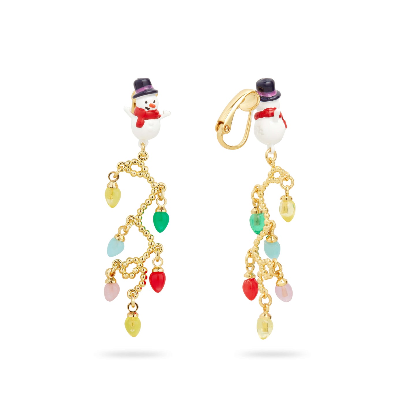 Snowman and fairy lights earrings | AQSP1141