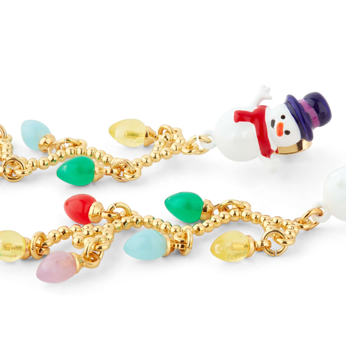 Snowman and fairy lights earrings | AQSP1141