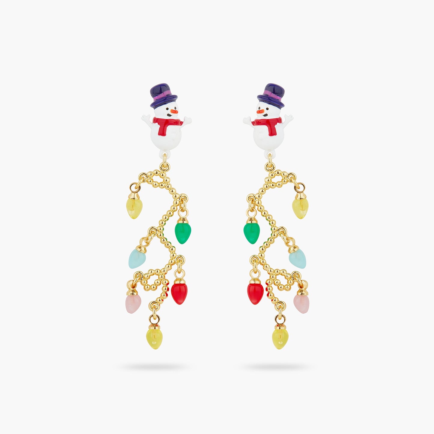 Snowman and fairy lights earrings | AQSP1141