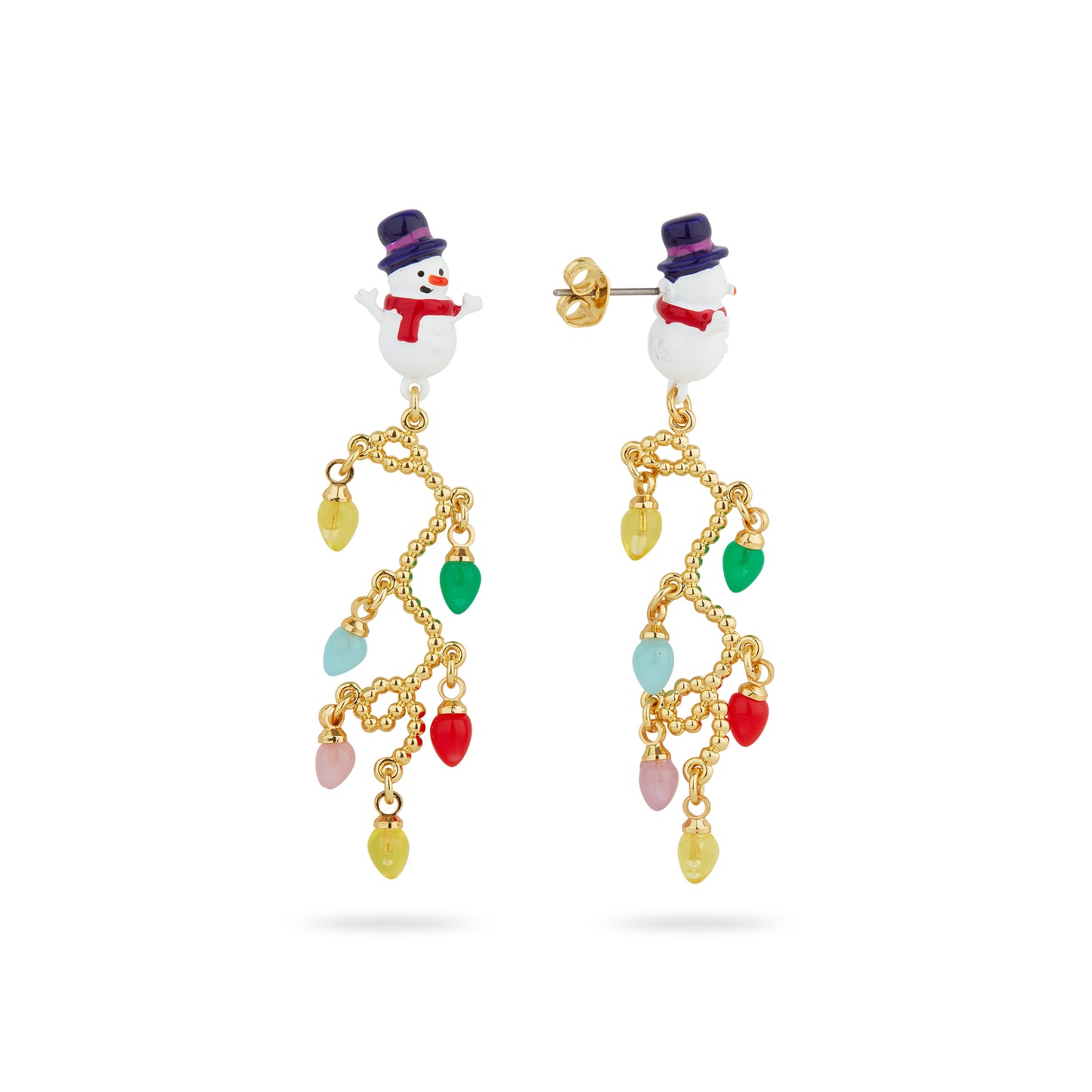 Snowman and fairy lights earrings | AQSP1141