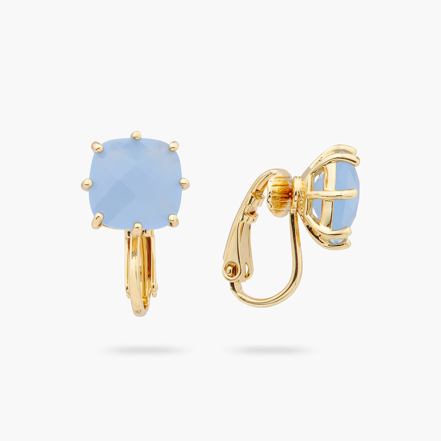 Sky Blue Diamantine Square Stone Earrings | ARLD1011