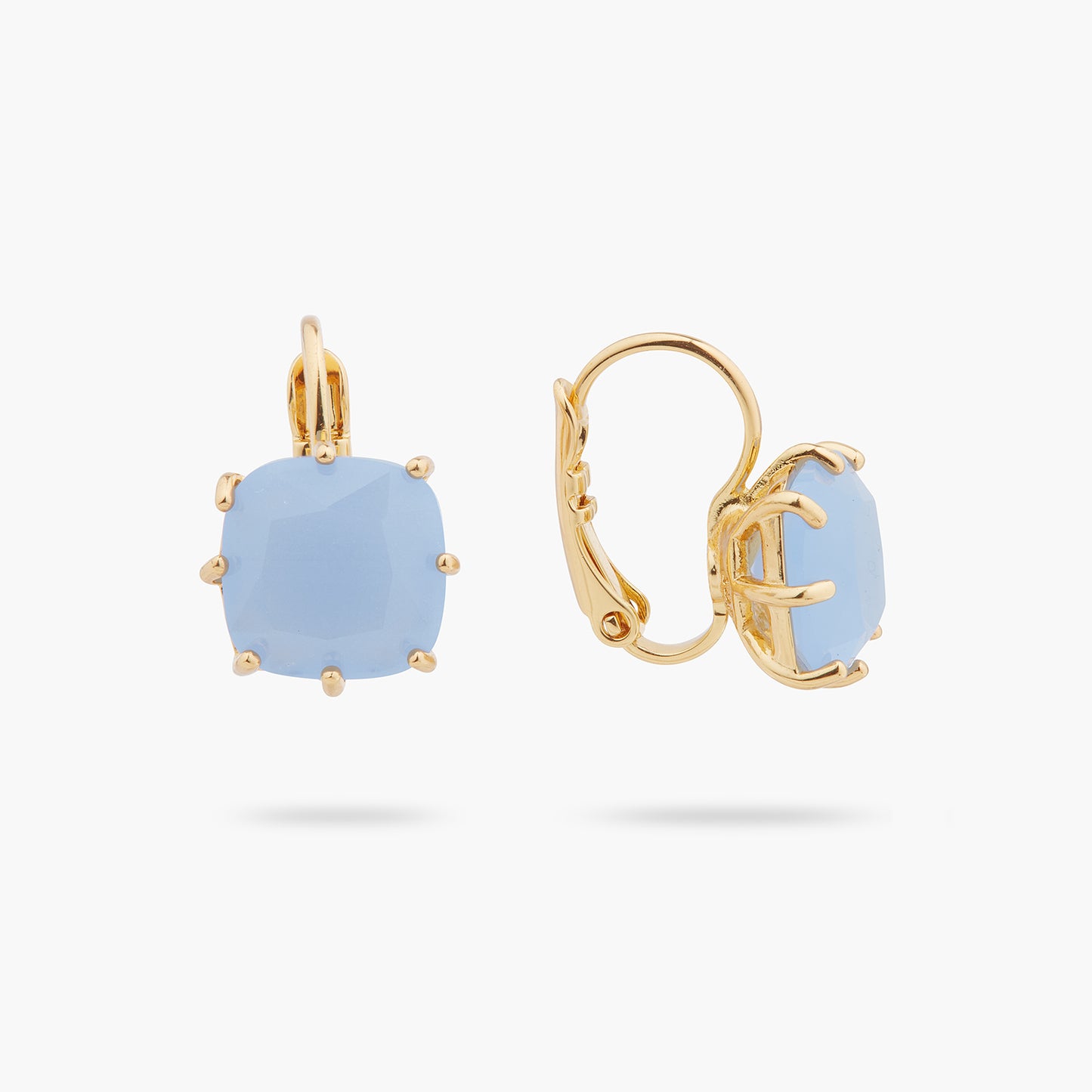 Sky Blue Diamantine Square Stone Earrings | ARLD1011