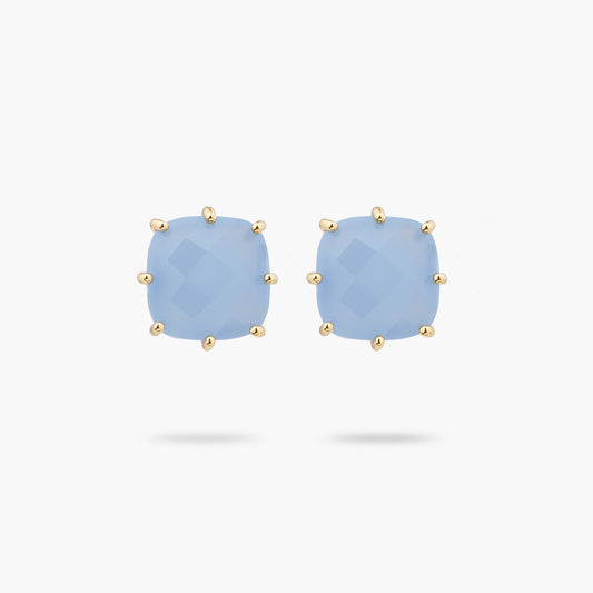 Sky Blue Diamantine Square Stone Earrings | ARLD1011