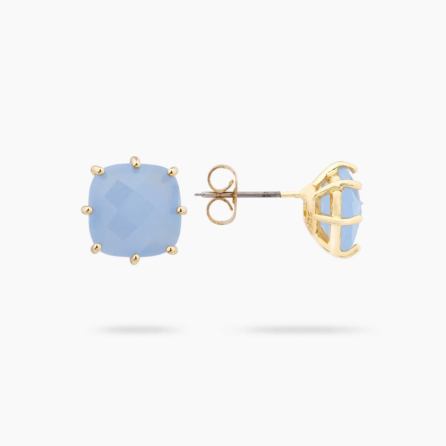 Sky Blue Diamantine Square Stone Earrings | ARLD1011