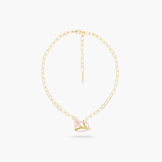 Powder Pink Iris Choker Necklace | ARMF3091