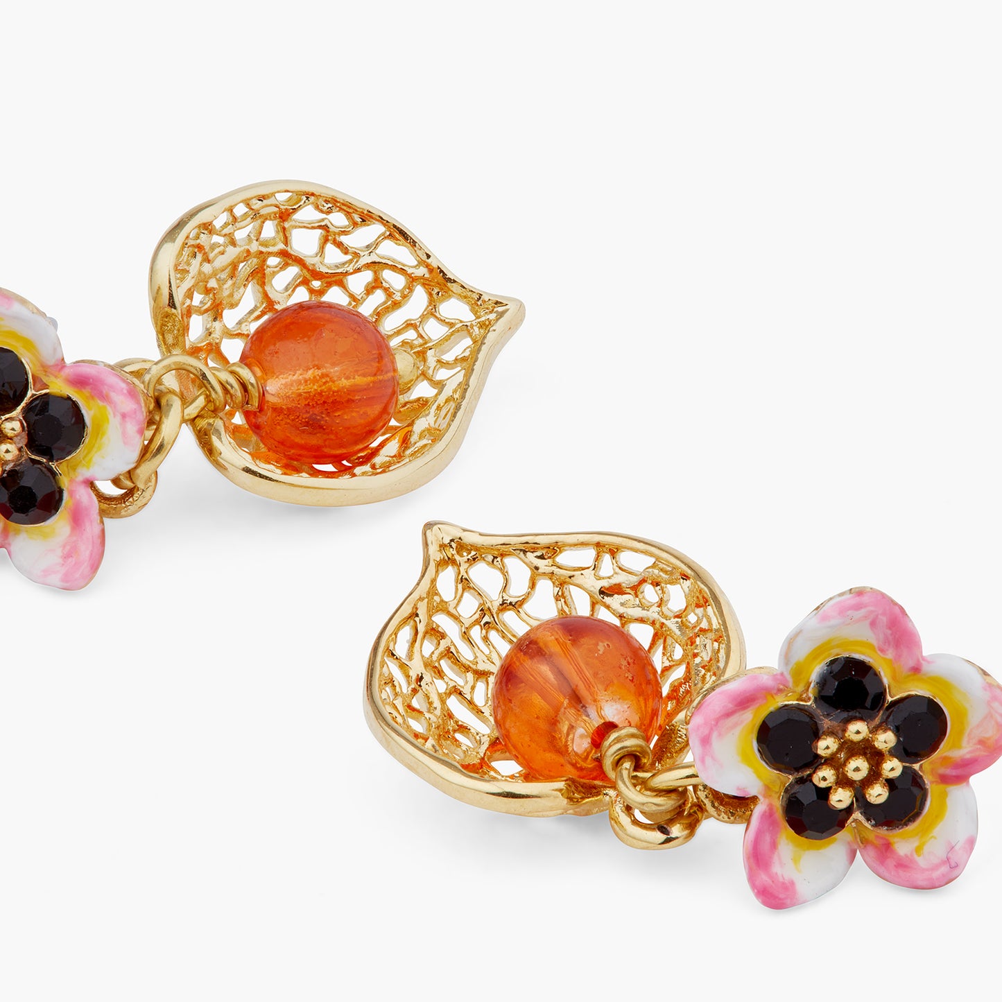 Tiaré Flower And Physalis Sleeper Earrings | ARPA1051