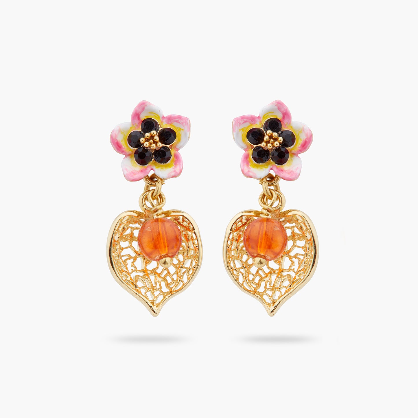 Tiaré Flower And Physalis Sleeper Earrings | ARPA1051