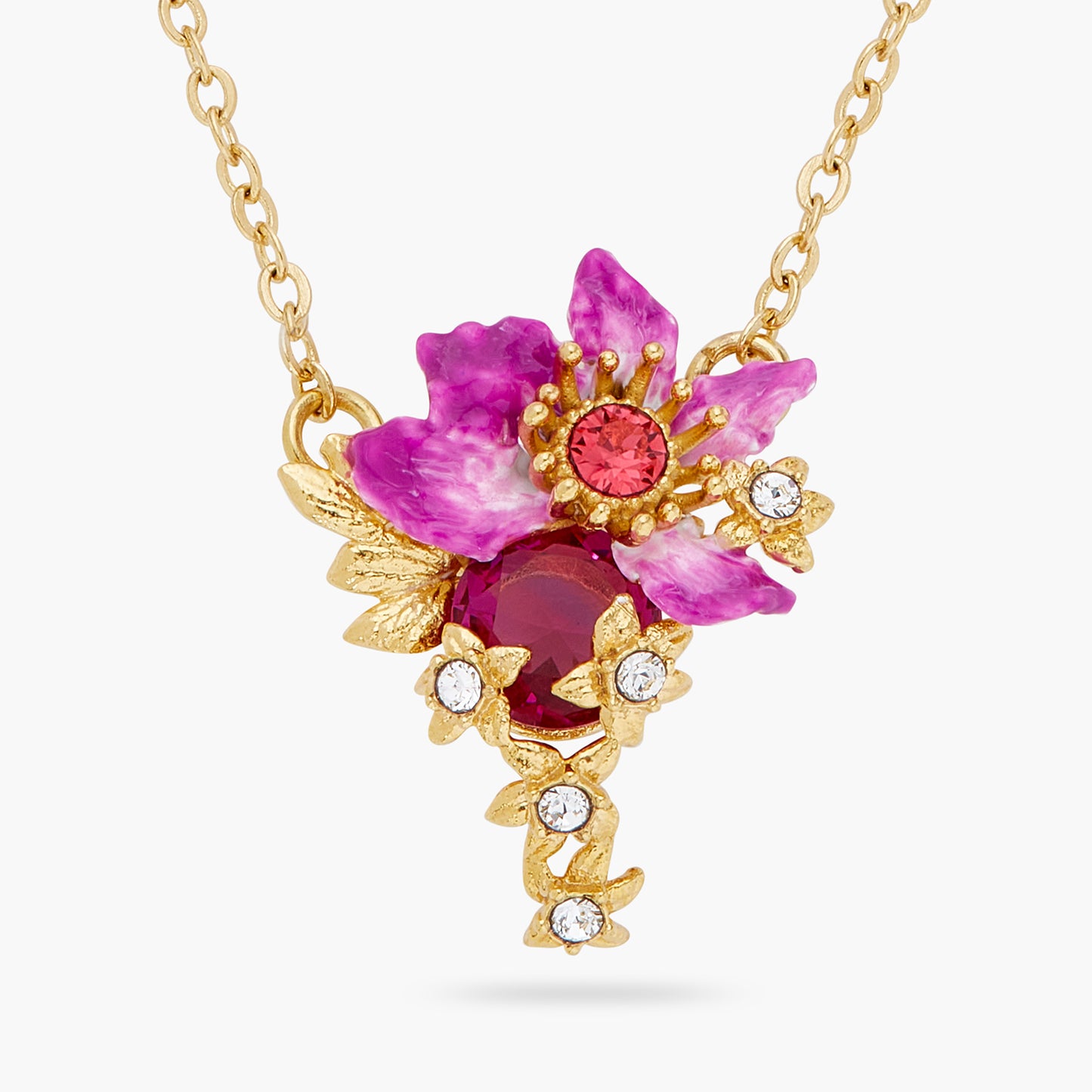 Purple Bauhinia Flower Pendant Necklace | ARPA3051