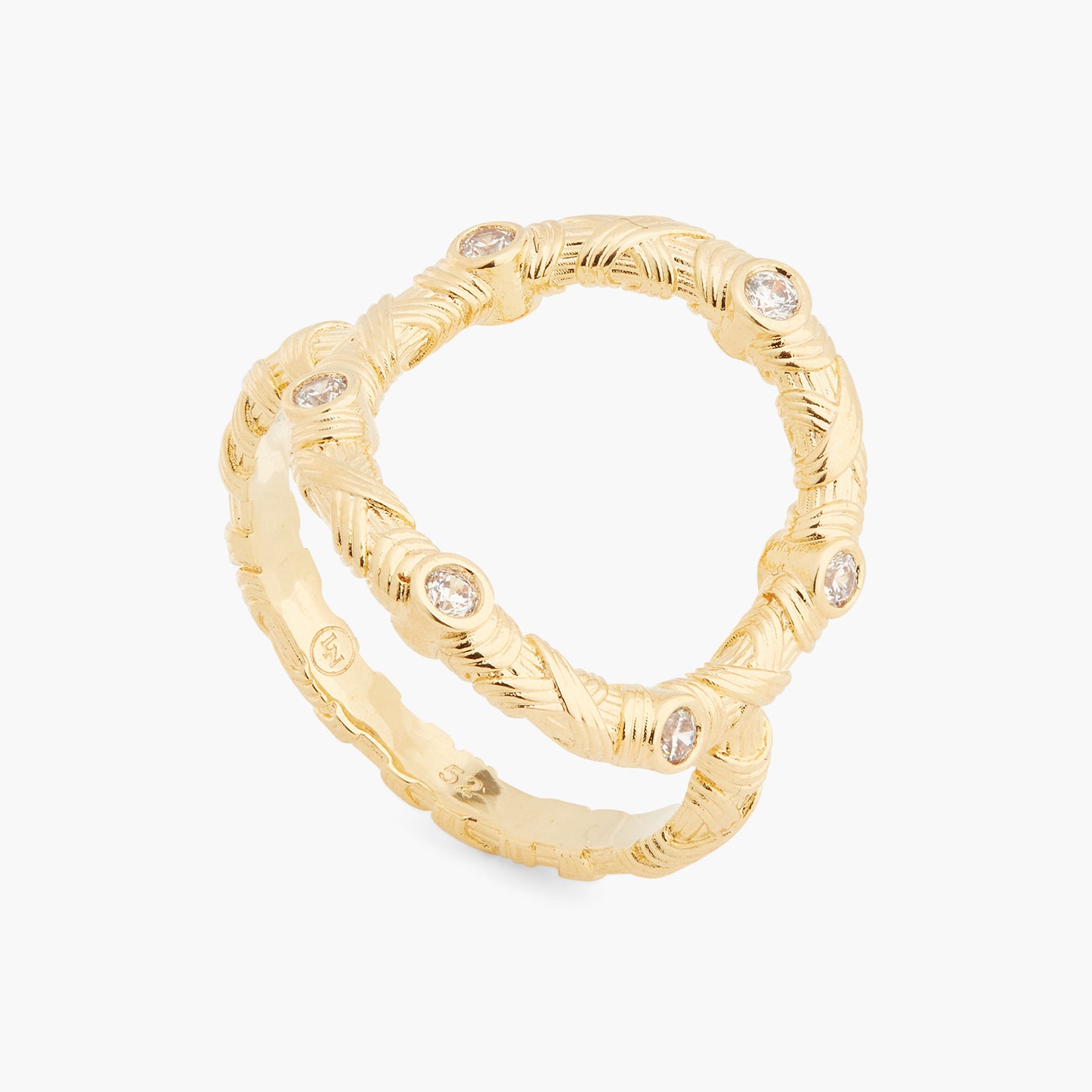 Woven basketry circle and crystal ring | ASVA6021