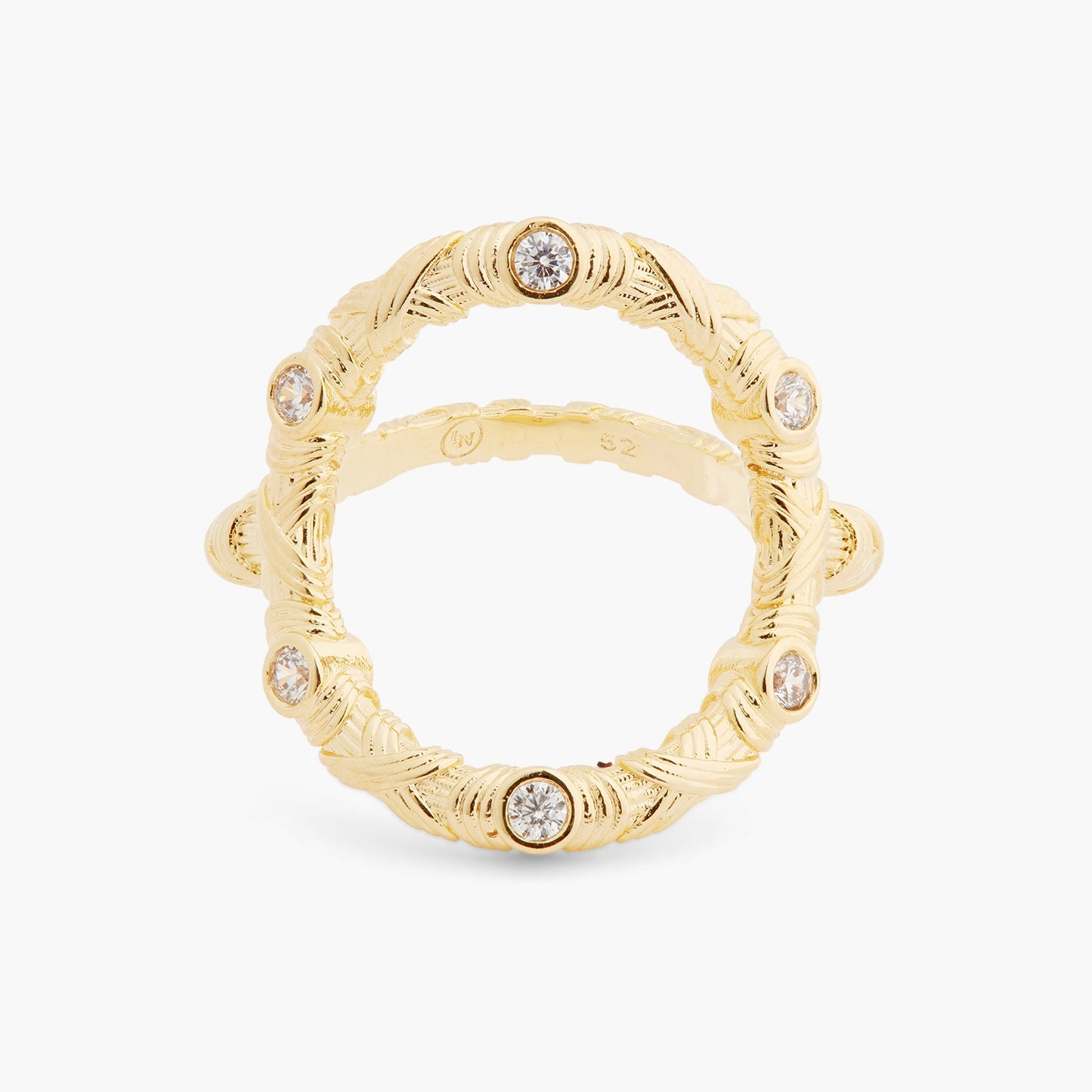 Woven basketry circle and crystal ring | ASVA6021