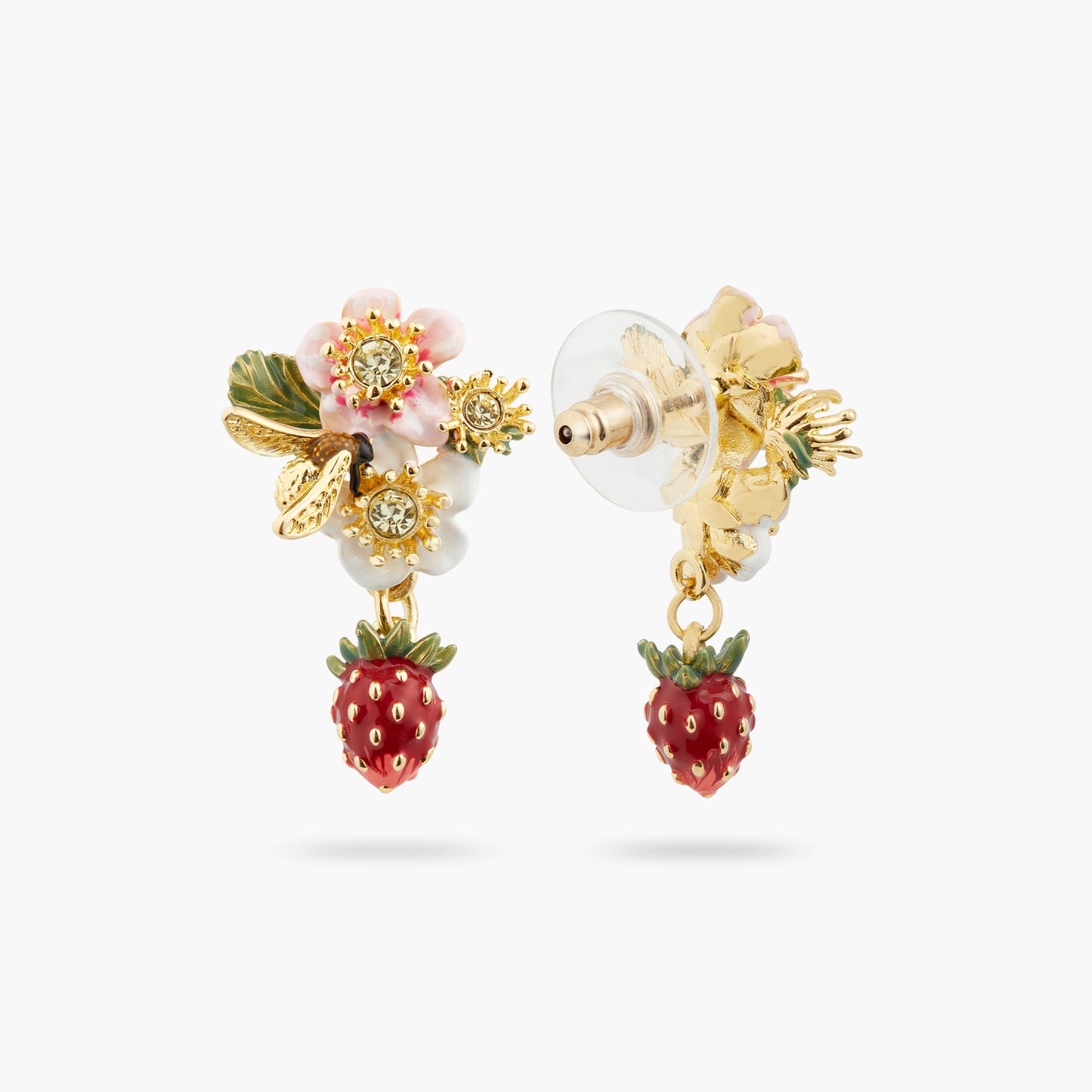 Wild Strawberry And Strawberry Flower Earrings | ATBG1021