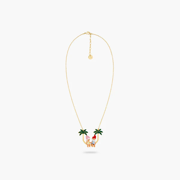 Toadstool Family Couple And Palm Tree Statement Necklace | ATCP3051