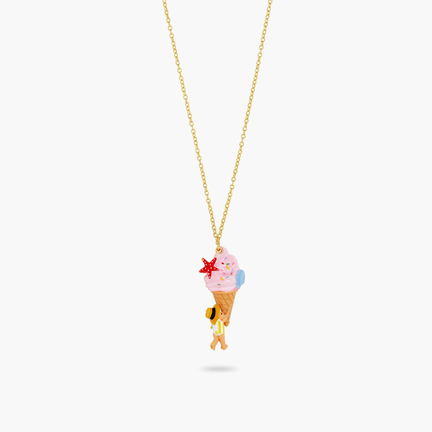 Gelato, Seashell And Garden Gnome Pendant Necklace | ATCP3061