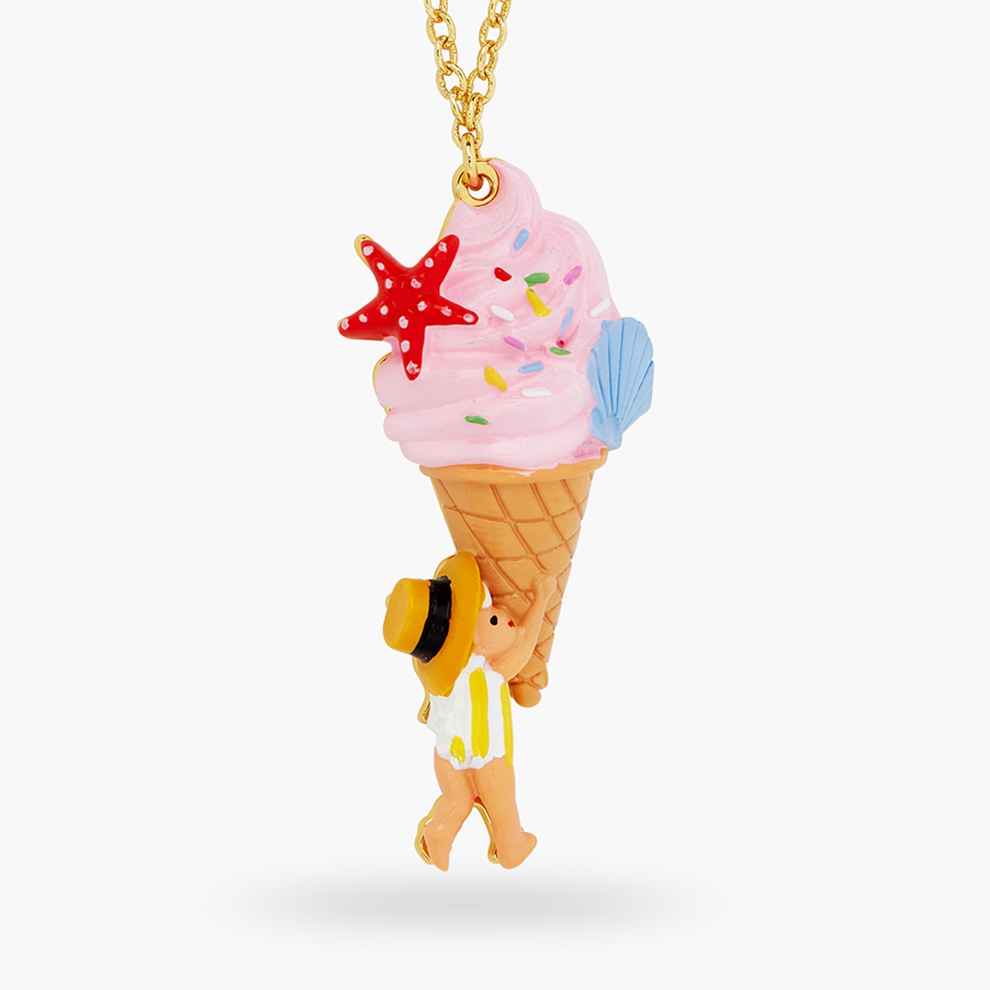 Gelato, Seashell And Garden Gnome Pendant Necklace | ATCP3061