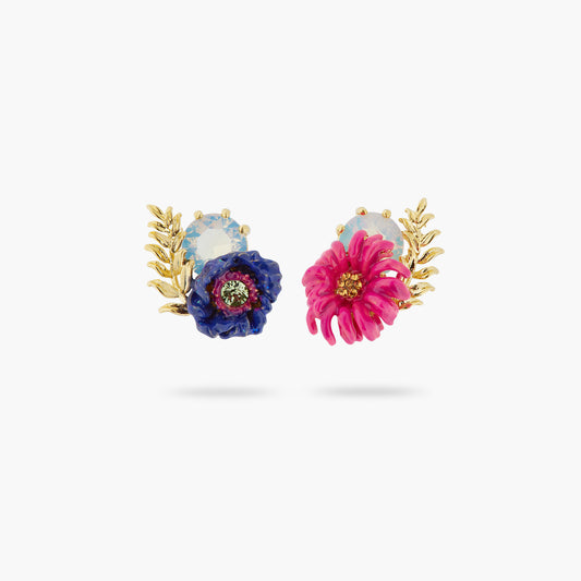 Imaginary Flower And Crystal Earrings | ATFI1051