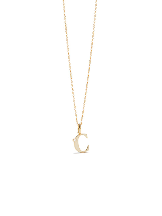 Letter C Pendant Necklace | AUAB3031