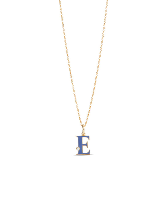 Letter E Pendant Necklace | AUAB3051