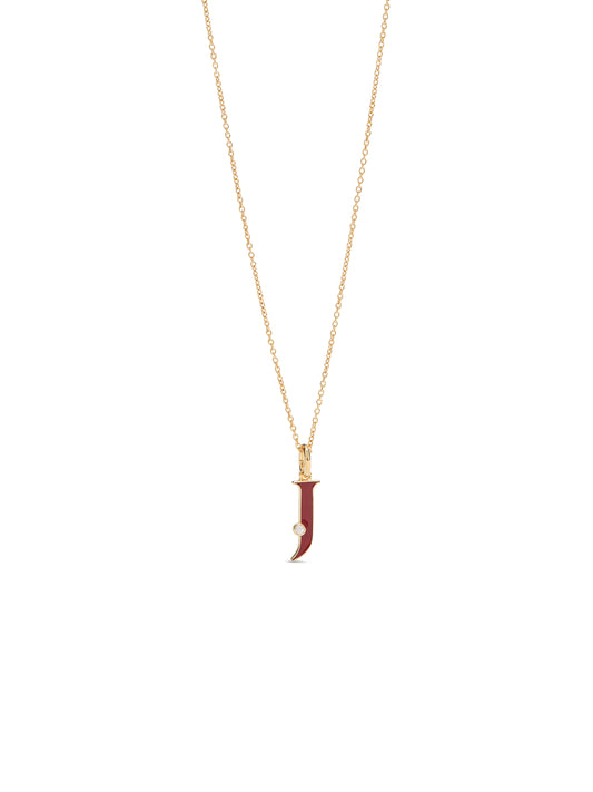 Letter J Pendant Necklace | AUAB3101