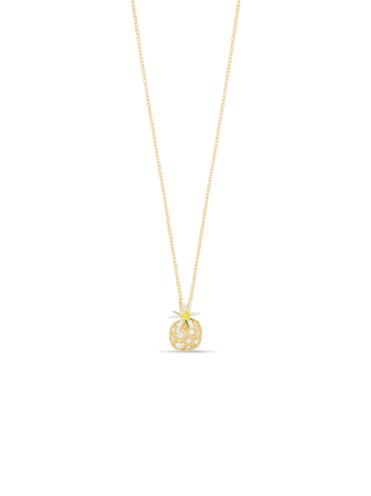 Edelweiss Flower And Cubic Zirconia Pendant Necklace | AULA3041