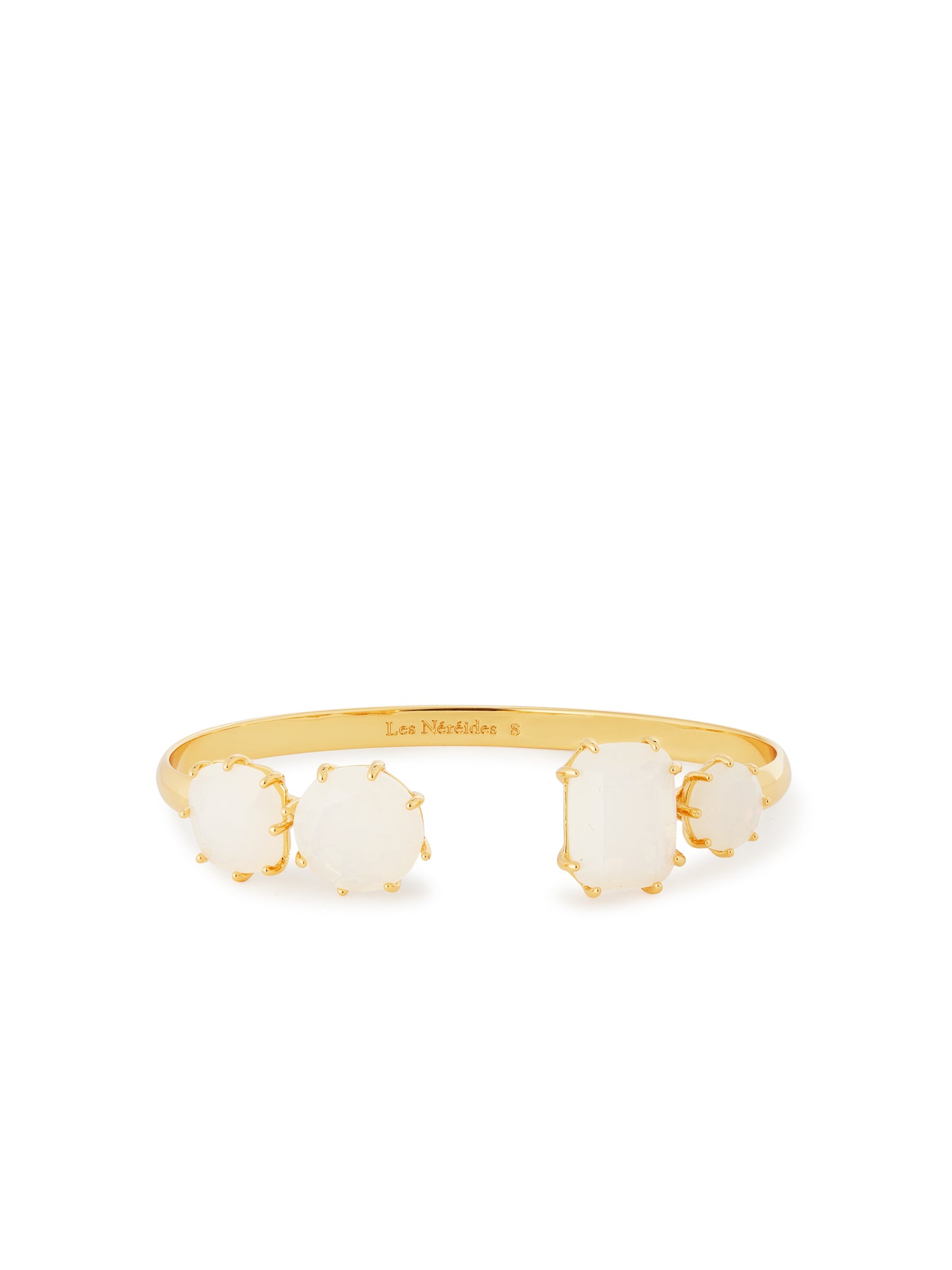 Opalescent White Diamantine Four-Stone Cuff Bracelet | AULD2541