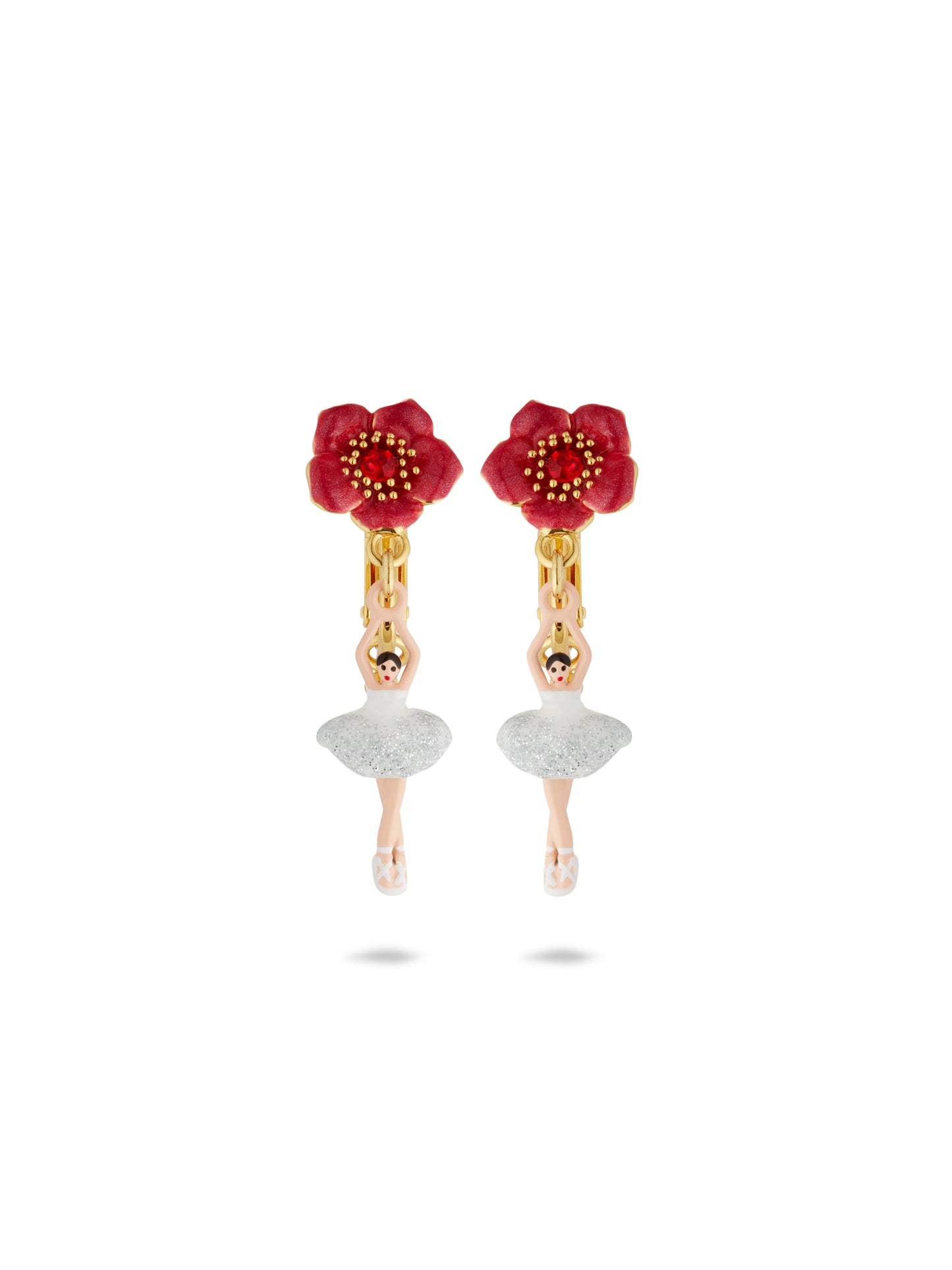 Ballerina And Red Flower Earrings | AUMDD1011