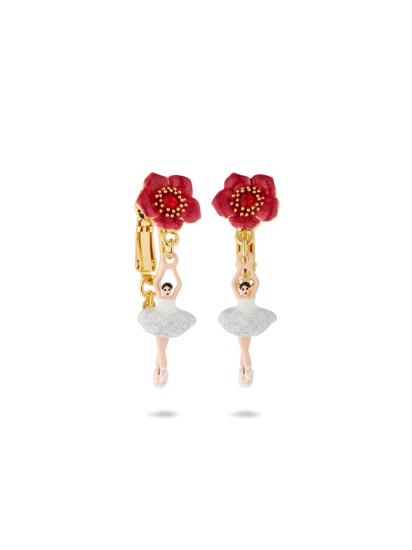 Ballerina And Red Flower Earrings | AUMDD1011