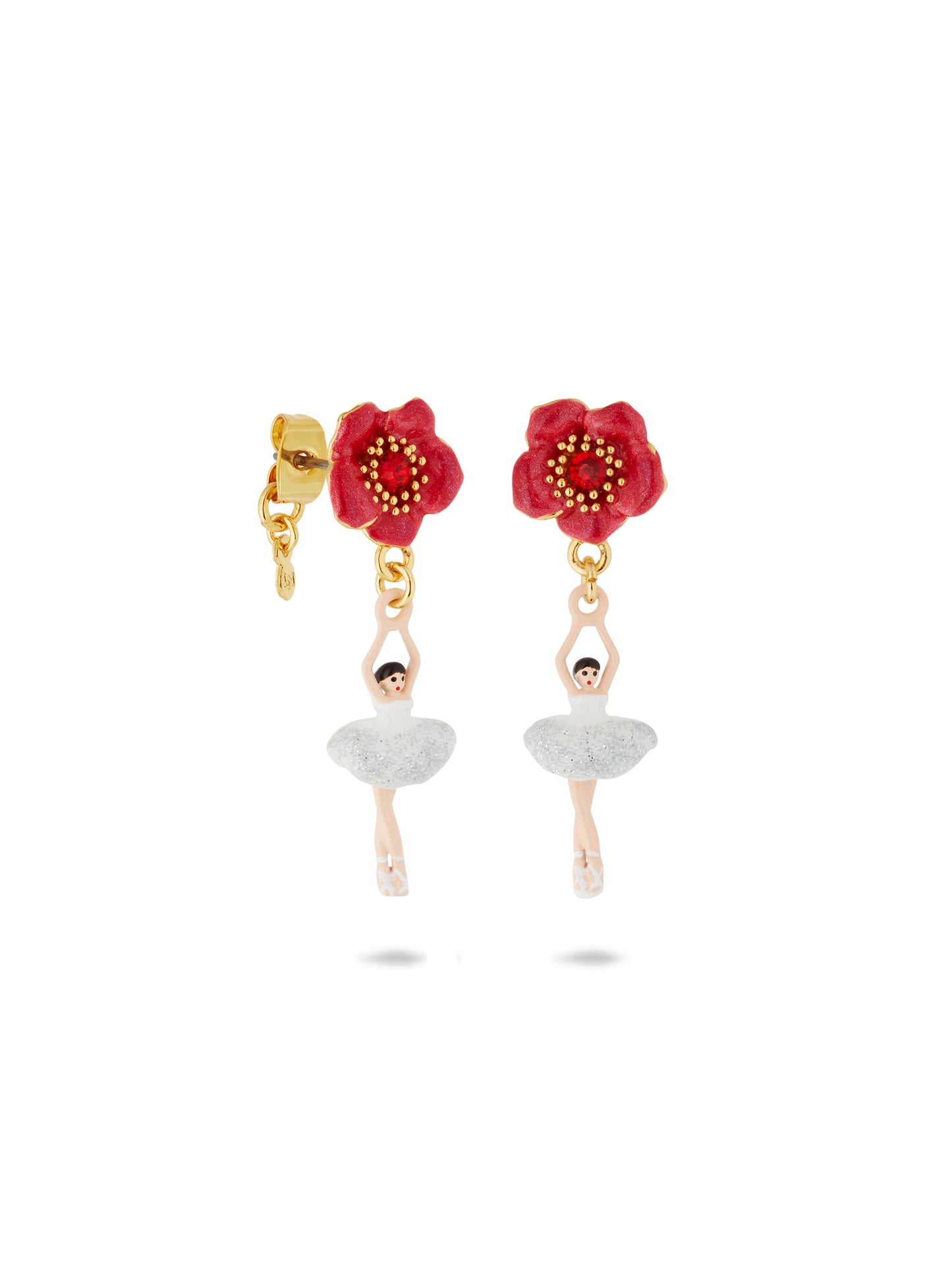 Ballerina And Red Flower Earrings | AUMDD1011