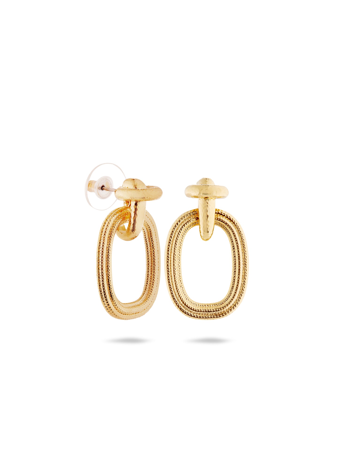 Gold Duo Of Textures Earrings | AUNB1031