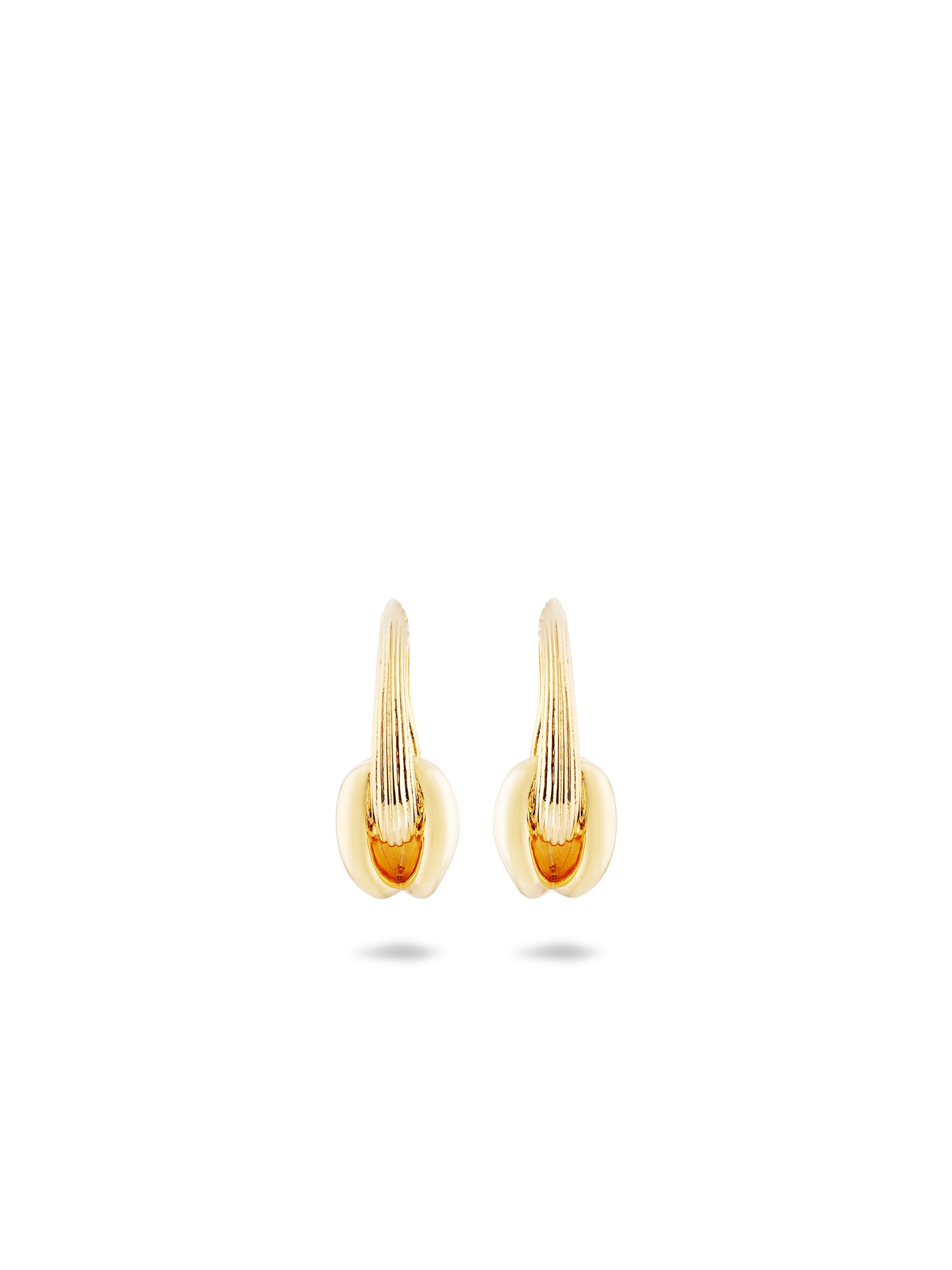 Gold And Faceted Crystal Hoop Earrings | AUNB1061