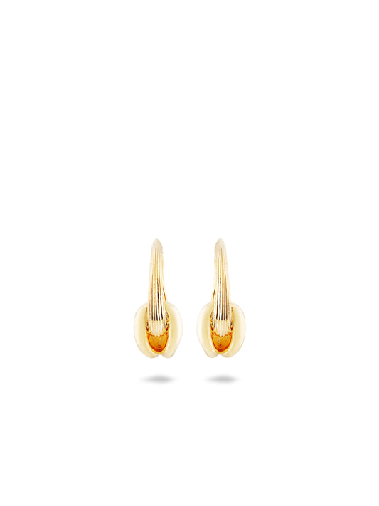 Gold And Faceted Crystal Hoop Earrings | AUNB1061