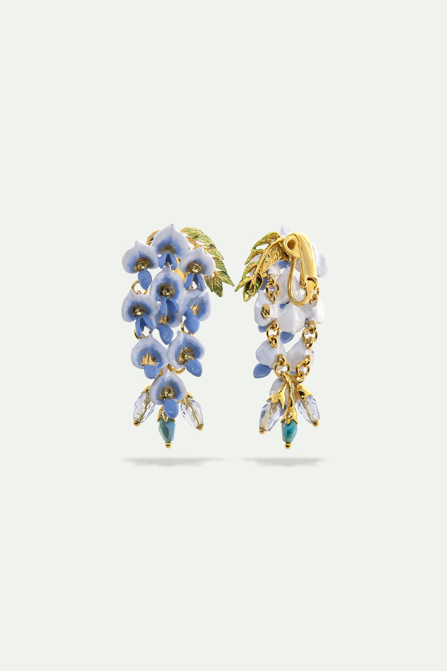 Wisteria And Faceted Crystal Bead Earrings | AUOF1021