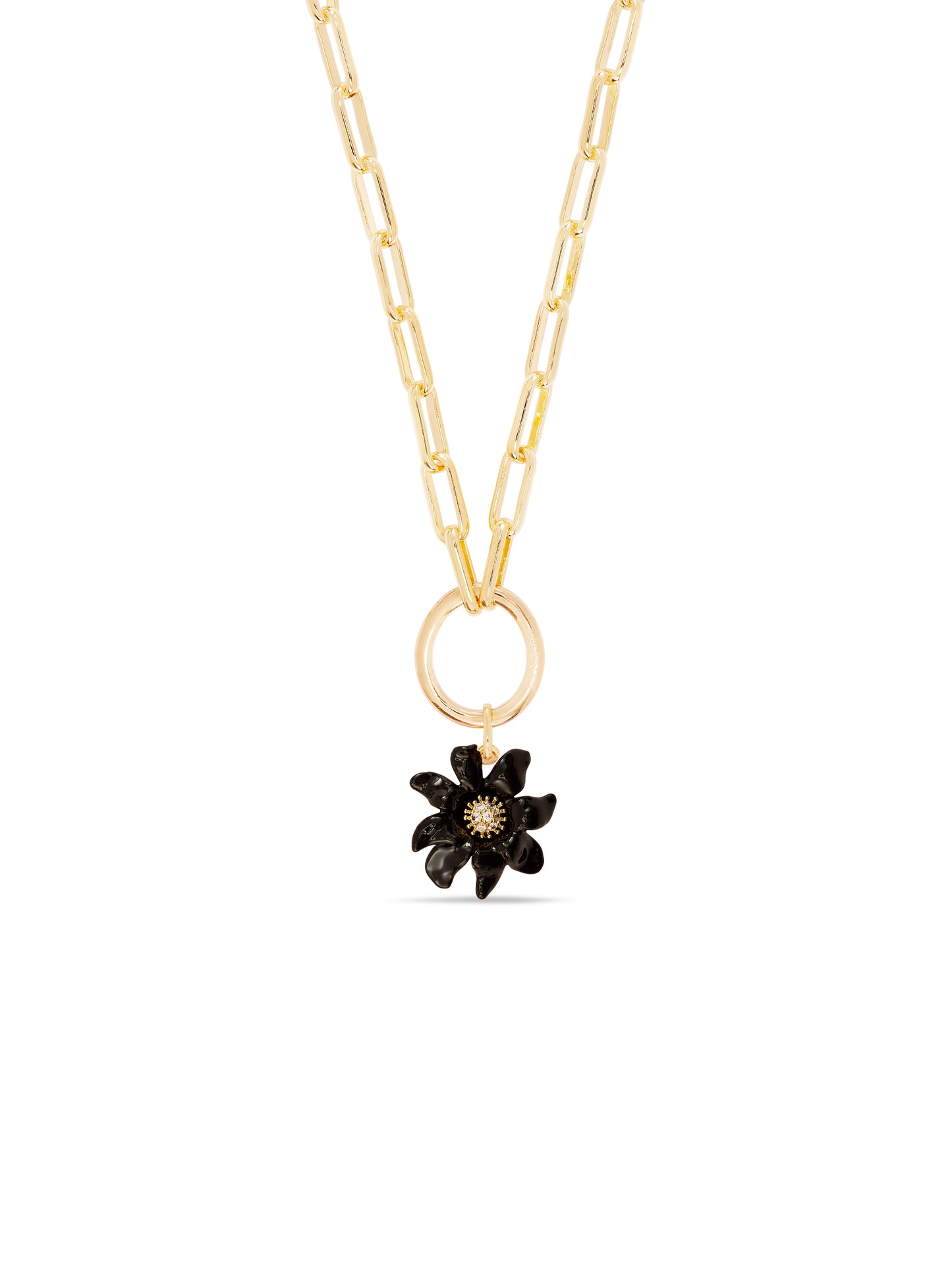 Black Lily Flower Pendant | AUPE4211