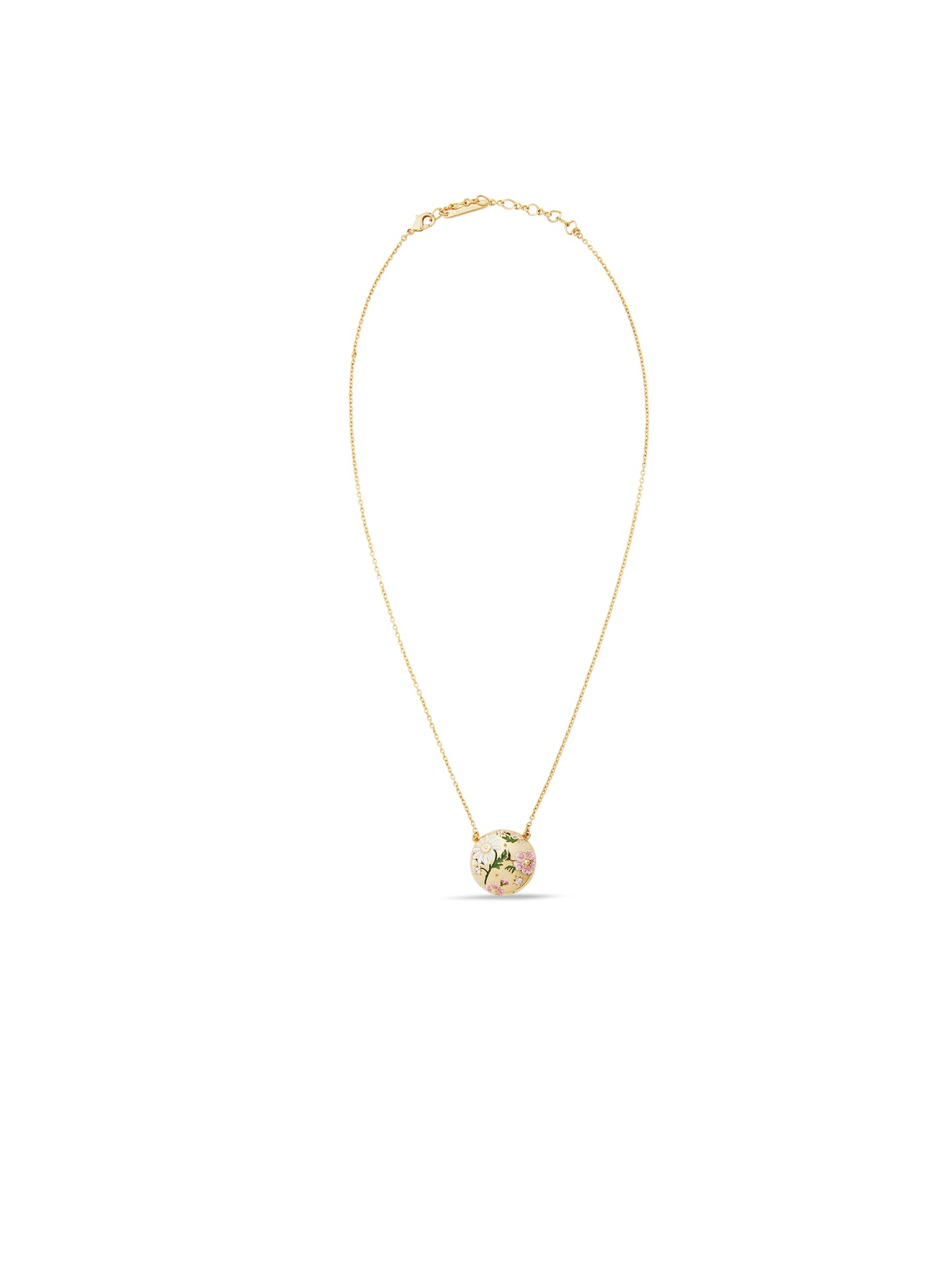 Daisy And Pansy Flower Pendant Necklace | AUPS3041